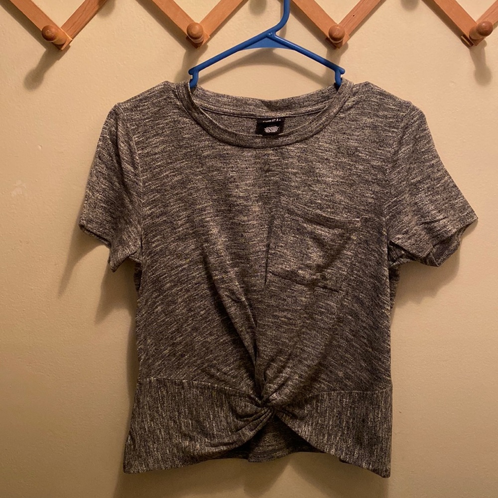 Grey Slightly Cropped Shirt